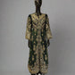 MB Mbroidered dark green colour velvet front bodice