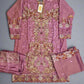 FLS rose pink and silver colour luxury hand embellished shalwar kameez