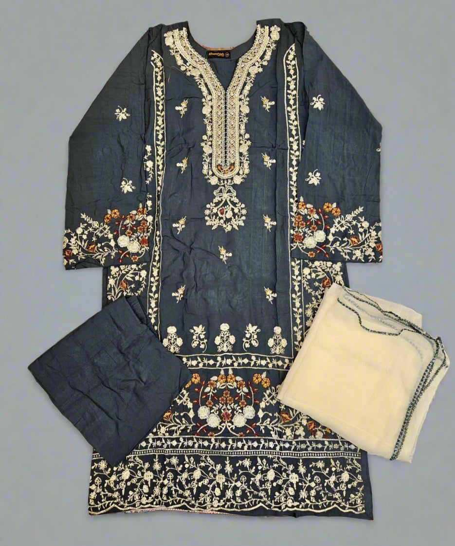 CRM feldgrau green and cream thread and laser cut