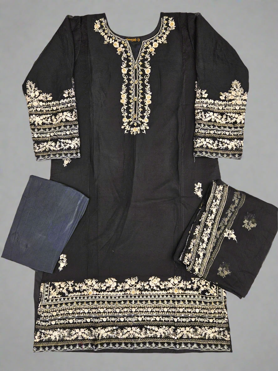 AG Black & Gold (2) Colour Hand Embellished in Pearls Stones Crystals