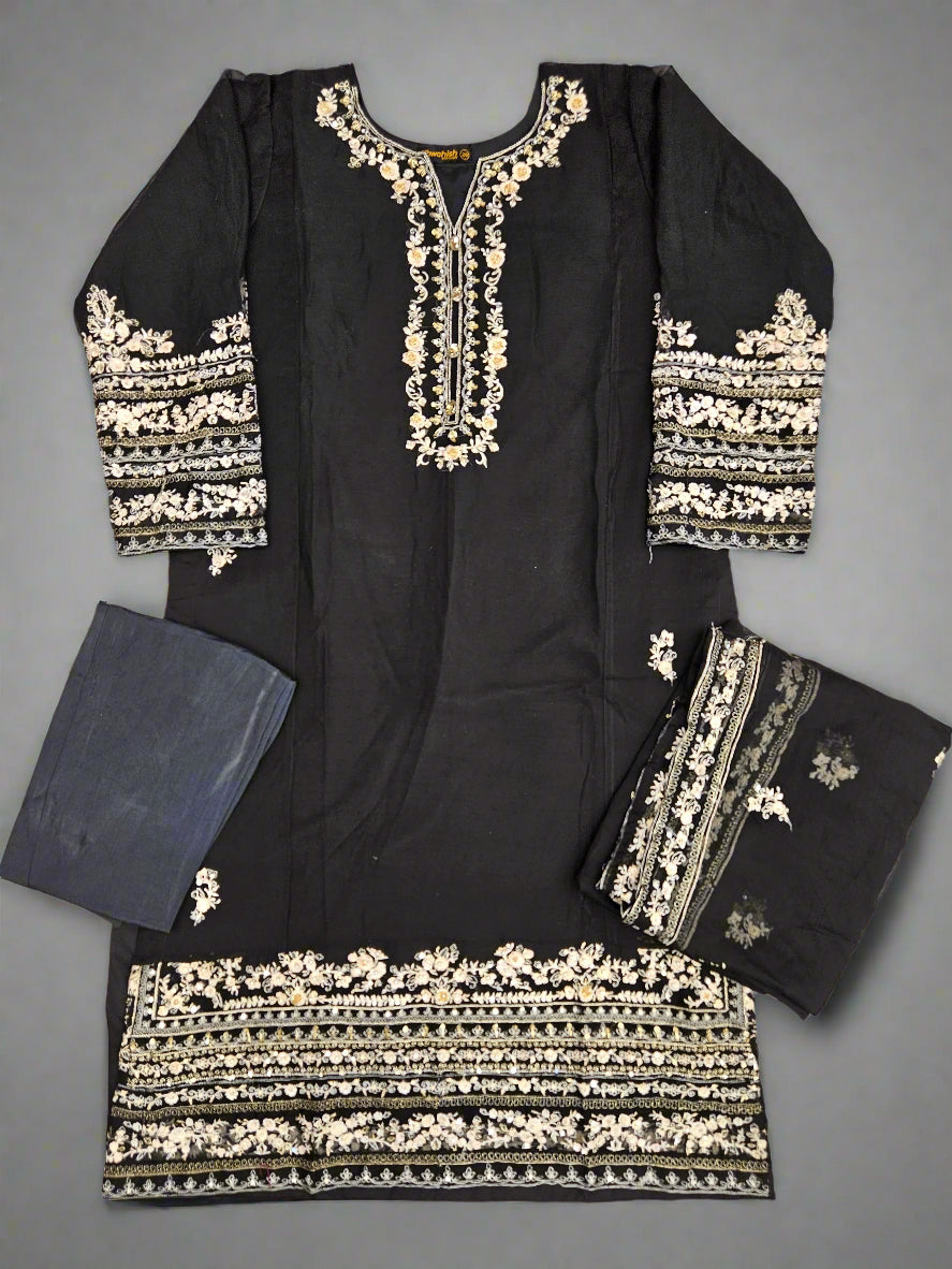 AG Black & Gold (2) Colour Hand Embellished in Pearls Stones Crystals