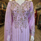 Pale Lilac Colour Hand‑Embellished Chiffon Shalwar Kameez
