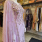 Pale Lilac Colour Hand‑Embellished Chiffon Shalwar Kameez