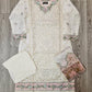 BRQ white and salmon pink laser-cut chikan embroidery cotton shalwar kameez