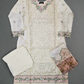 BRQ white and salmon pink laser-cut chikan embroidery cotton shalwar kameez