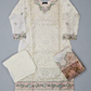BRQ white and salmon pink laser-cut chikan embroidery cotton shalwar kameez