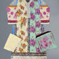 SS cream white and seafoam green colour floral print cotton shalwar kameez