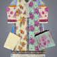 SS cream white and seafoam green colour floral print cotton shalwar kameez