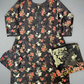 IZK black and crimson red colour floral print cotton shalwar kameez