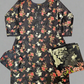 IZK black and crimson red colour floral print cotton shalwar kameez