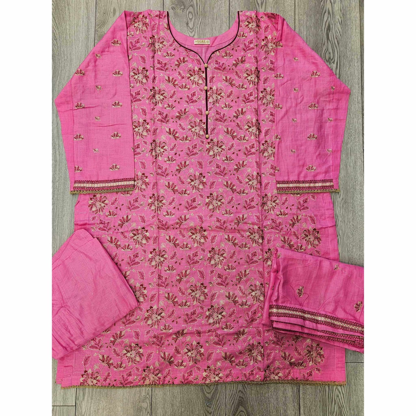 Orchid Pink Khaddar Winter Shalwar Kameez | Thread Embroidery | Sizes 3XL-4XL