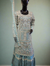 Light blue wedding wear fancy kameez and lehenga
