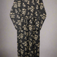 Women's Casual Cotton Dress - Black and Cream Floral Print Summer Holiday Vacation Dress