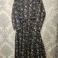 Women's Casual Cotton Dress - Black and Beige Floral Print Summer Holiday Vacation Dress
