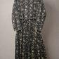 Women's Casual Cotton Dress - Black and Beige Floral Print Summer Holiday Vacation Dress