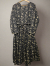 Women's Casual Cotton Dress - Black and Beige Floral Print Summer Holiday Vacation Dress