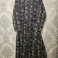 Women's Casual Cotton Dress - Black and Beige Floral Print Summer Holiday Vacation Dress