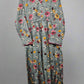 Women's Casual Cotton Dress - Sage and Peach Floral Print Summer Holiday Vacation Dress