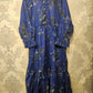 Women's Casual Cotton Dress - Navy Blue and Grey Floral Print Summer Holiday Vacation Dress
