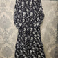 Women's Casual Cotton Dress - Black and White Floral Print Summer Holiday Vacation Dress