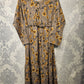 Women's Casual Cotton Dress - Wheat Floral Print Summer Holiday Vacation Dress