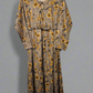 Women's Casual Cotton Dress - Wheat Floral Print Summer Holiday Vacation Dress