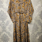 Women's Casual Cotton Dress - Wheat Floral Print Summer Holiday Vacation Dress