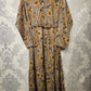 Women's Casual Cotton Dress - Wheat Floral Print Summer Holiday Vacation Dress
