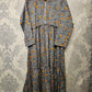 Women's Casual Cotton Dress - Grey Blue Orange Floral Print Summer Holiday Vacation Dress