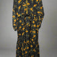 Women's Casual Cotton Dress - Black Beige Green Floral Print Summer Holiday Vacation Dress