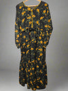 Women's Casual Cotton Dress - Black Beige Green Floral Print Summer Holiday Vacation Dress