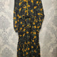 Women's Casual Cotton Dress - Black Beige Green Floral Print Summer Holiday Vacation Dress