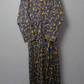 Women's Casual Cotton Dress - Navy Blue & Yellow Floral Print Summer Holiday Vacation Dress