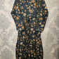 Women's Casual Cotton Dress - Charcoal and Brown Floral Print Summer Holiday Vacation Dress