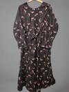 Women's Casual Cotton Dress - Black and Lilac Floral Print Summer Holiday Vacation Dress