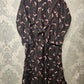 Women's Casual Cotton Dress - Black and Lilac Floral Print Summer Holiday Vacation Dress