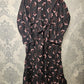 Women's Casual Cotton Dress - Black and Lilac Floral Print Summer Holiday Vacation Dress