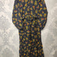 Women's Casual Cotton Dress - Black Orange Green Floral Print Summer Holiday Vacation Dress
