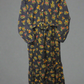 Women's Casual Cotton Dress - Black Orange Green Floral Print Summer Holiday Vacation Dress