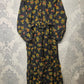 Women's Casual Cotton Dress - Black Orange Green Floral Print Summer Holiday Vacation Dress