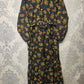 Women's Casual Cotton Dress - Black Orange Green Floral Print Summer Holiday Vacation Dress