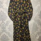 Women's Casual Cotton Dress - Black Orange Green Floral Print Summer Holiday Vacation Dress