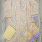 ALK Cream & Purple Geometric Shalwar Kameez | Cotton Pakistani Suit (M-7XL)