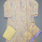 ALK Cream & Purple Geometric Shalwar Kameez | Cotton Pakistani Suit (M-7XL)