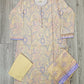 ALK Cream & Purple Geometric Shalwar Kameez | Cotton Pakistani Suit (M-7XL)
