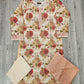 ALK Pakistani Suit: Cream Pink Floral Print Shalwar Kameez in Cotton (Sizes to 7XL)