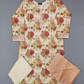 ALK Pakistani Suit: Cream Pink Floral Print Shalwar Kameez in Cotton (Sizes to 7XL)
