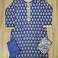 ALK Royal Blue & White Geometric Shalwar Kameez | Cotton Pakistani Suit (M-7XL)