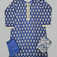 ALK Royal Blue & White Geometric Shalwar Kameez | Cotton Pakistani Suit (M-7XL)
