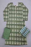 ALK Olive Green & Blue Paisley Shalwar Kameez | Cotton Pakistani Suit (M-7XL)